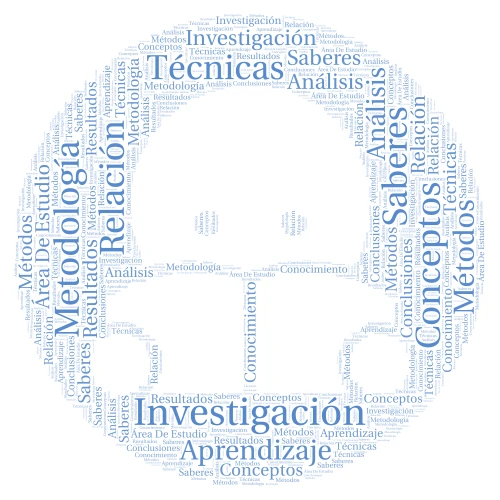 Metodología de la Investigación y Estudio word cloud art