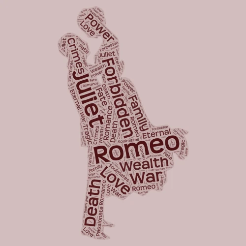 romeo and juliet word cloud art