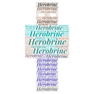 the Herobrine  word cloud art