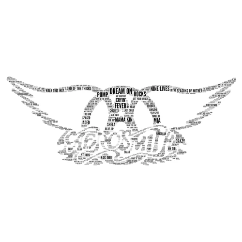 Aerosmith word cloud art