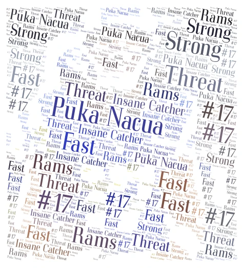 Puka Nacua word cloud art