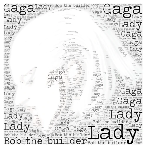 Lady Gaga Slayy all dayy word cloud art