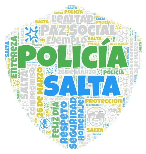 Día de la Policía de la Provincia de Salta 2026 word cloud art