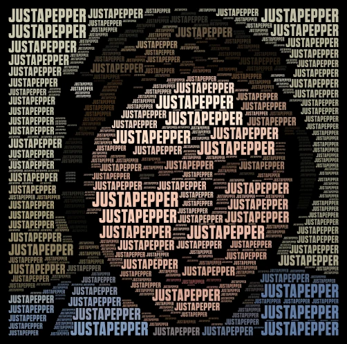 JUSTAPEPPER word cloud art