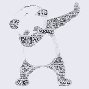 Do Pandas do the DAB?YES!!! word cloud art