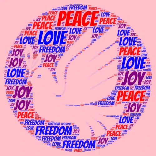 Peace word cloud art