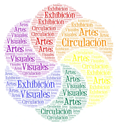 CIRCULACIÓN Y EXHIBICIÓN DE LAS ARTES VISUALES word cloud art