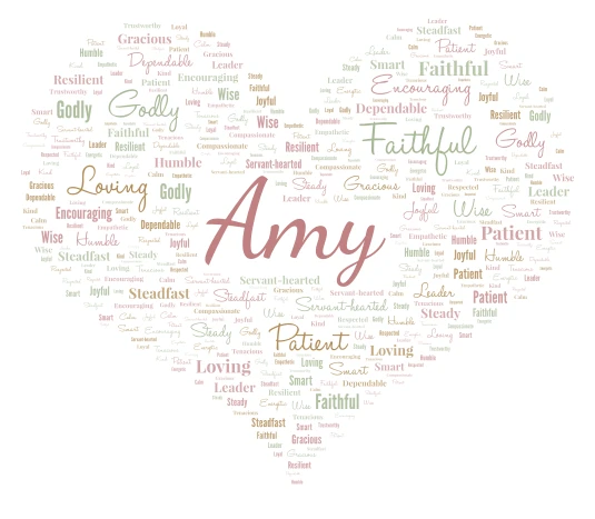 AMY heart colors word cloud art