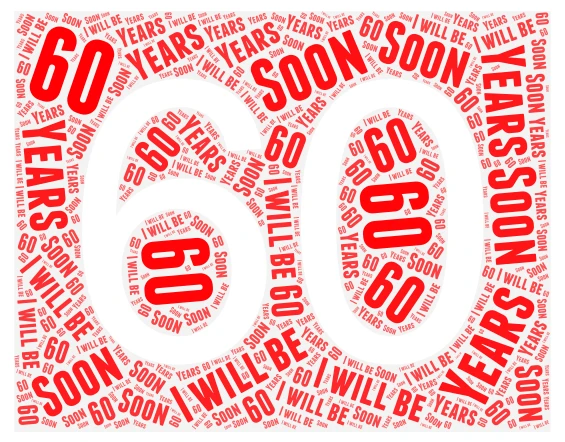 Soon I will be 60 years old word cloud art
