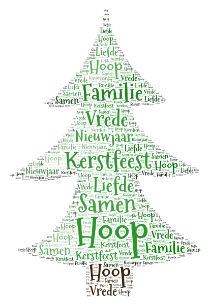 Christmas Tree word cloud art