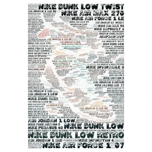 Nike word cloud art