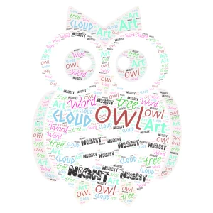 owl word cloud art
