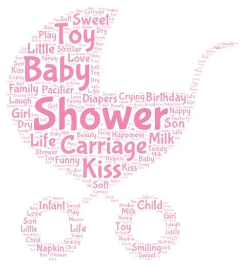 Baby Shower Carriage word cloud art