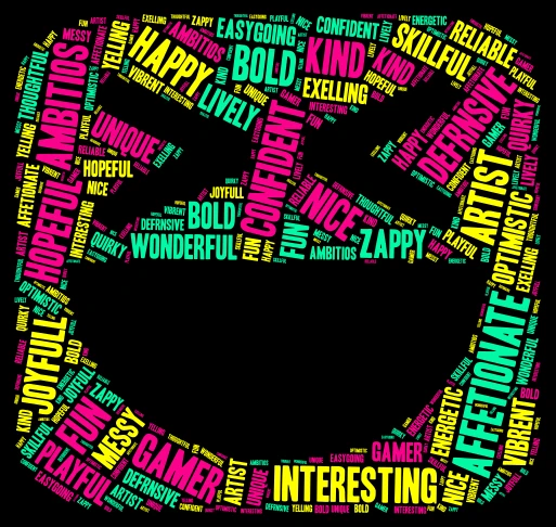 Asher E word cloud art