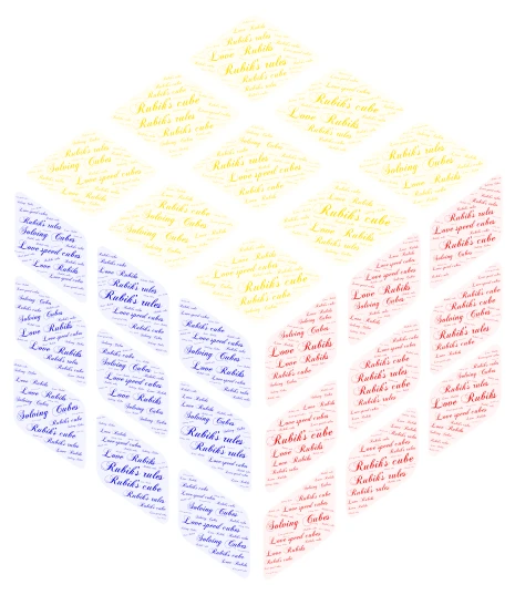 Rubik's Lover word cloud art