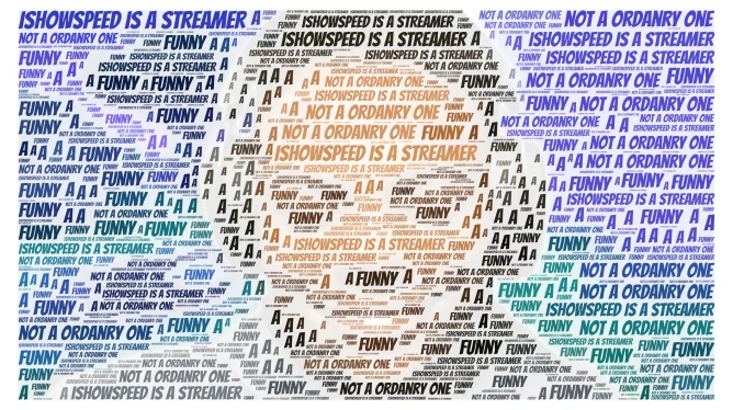 ISHOWSPEED TRY NOT TO LAUGH word cloud art
