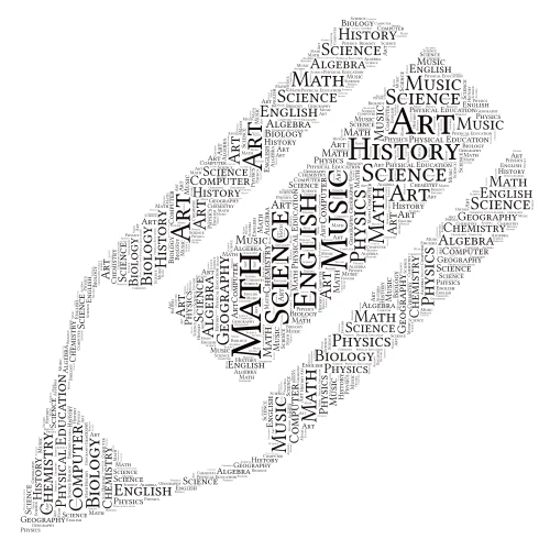 School subjects word cloud art