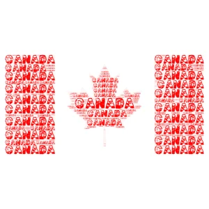 Canadian Flag word cloud art