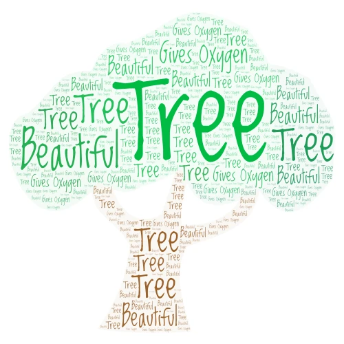 Tree word cloud art