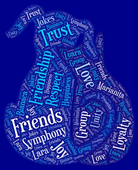 Friendship word cloud art