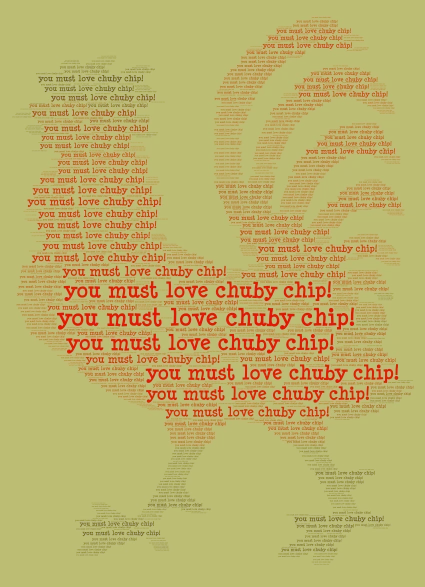 you must like chubby chip!!!!! word cloud art