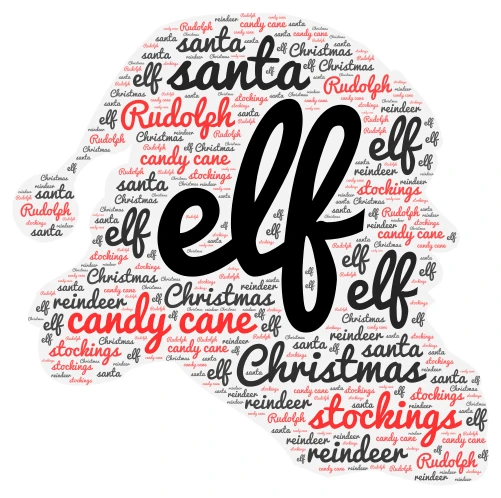 christmas word cloud art