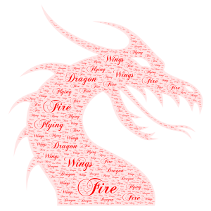 Dragon Fire word cloud art