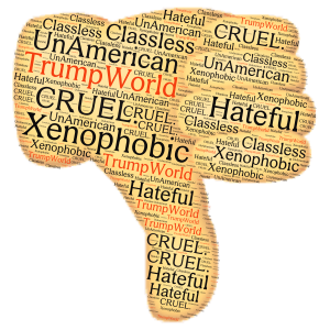 TrumpWorld_UnAmerican. word cloud art