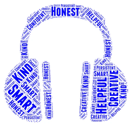 Billie's Virtues word cloud art