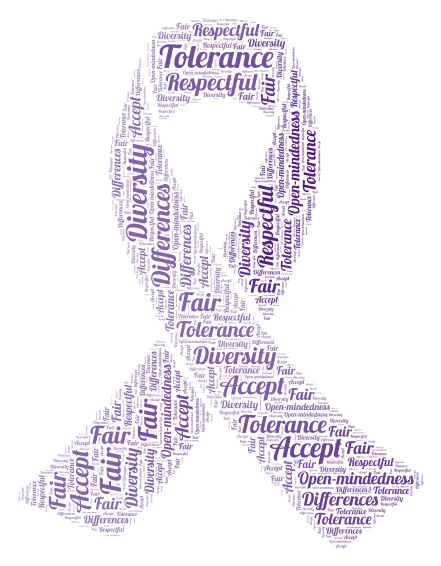 Tolerance and Diversity word cloud art