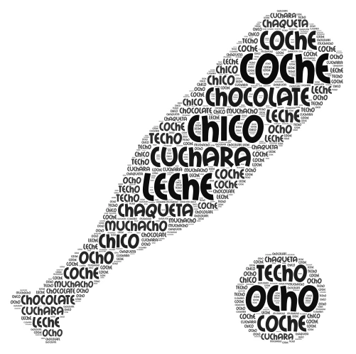 Spanish Words With CH word cloud art