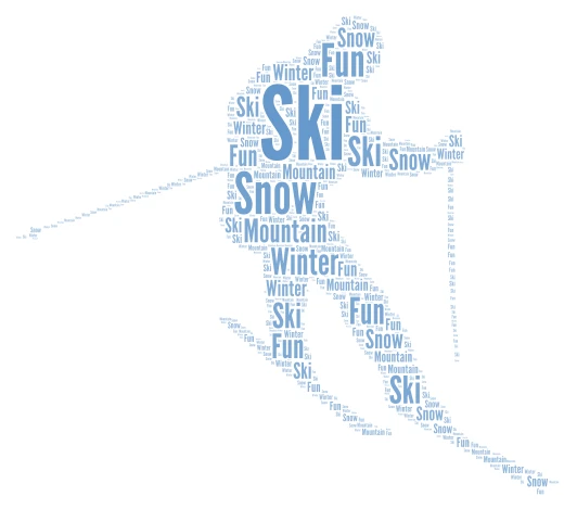 SKI word cloud art