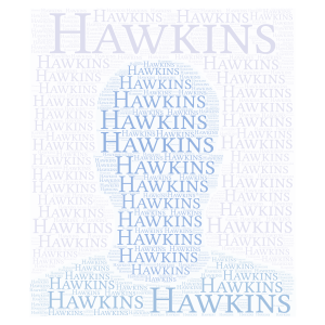 Hawkins word cloud art