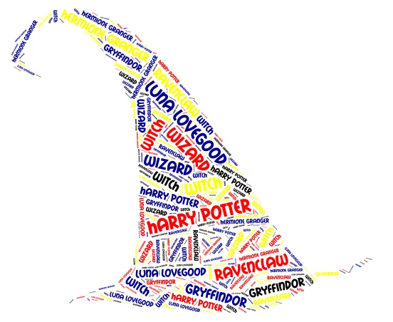 Harry Potter word cloud art