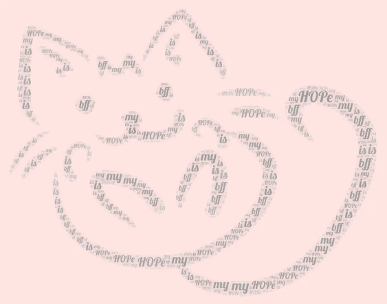 hope is my bff cat word cloud art