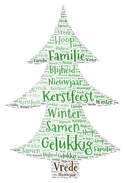 Christmas Tree word cloud art