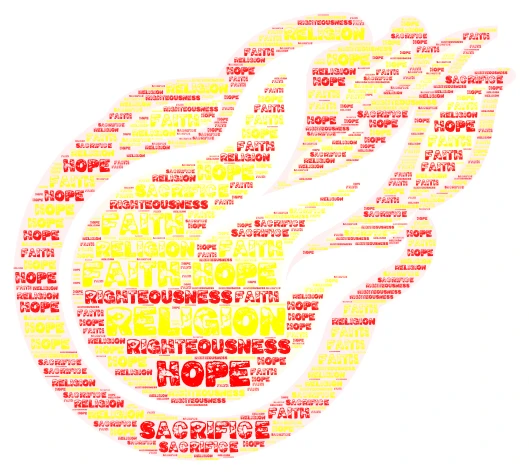 Sacrifice and Faith word cloud art