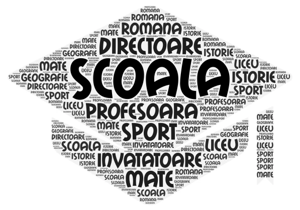 Scoala word cloud art