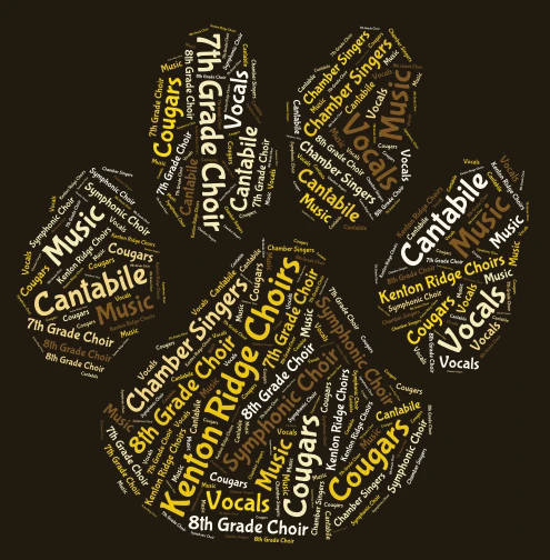 Choir Paw Print word cloud art