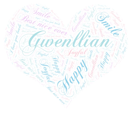 Gwenllian  word cloud art