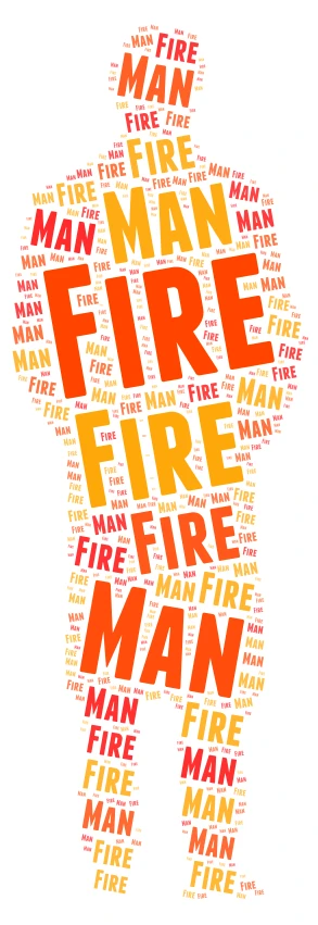 Fire Man word cloud art