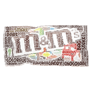 M&M's word cloud art