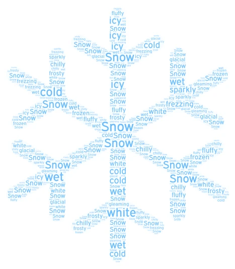 Snow word cloud art