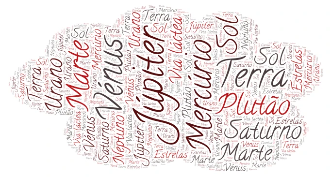 Universo word cloud art