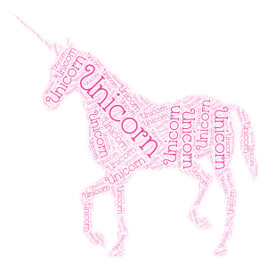 Pink Unicorn word cloud art