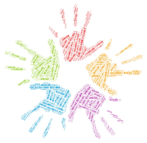 Graves word cloud art