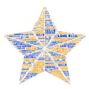 The Lone Star State word cloud art