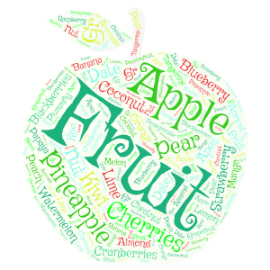 Fruit word cloud art