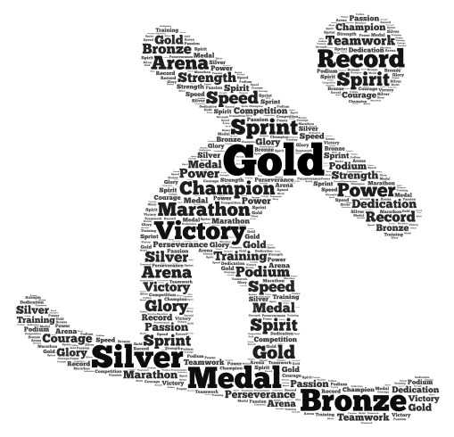 Snowboarding word cloud art