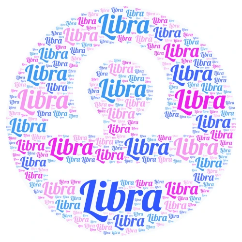 Libra word cloud art